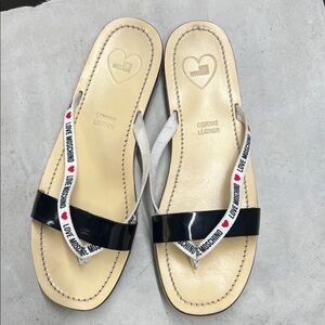 Love Moschino Black and White Sandals